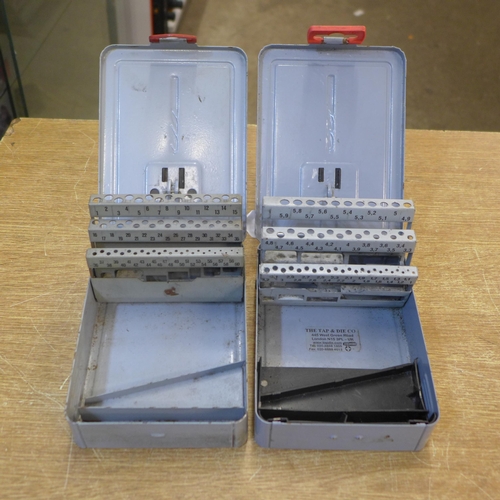 2112 - Two empty drill boxes, one for numbers and for letters