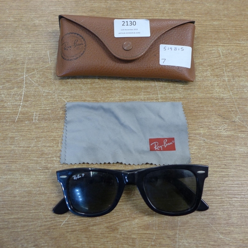 2130 - A pair of polarised Rayban Wayfarer sunglasses