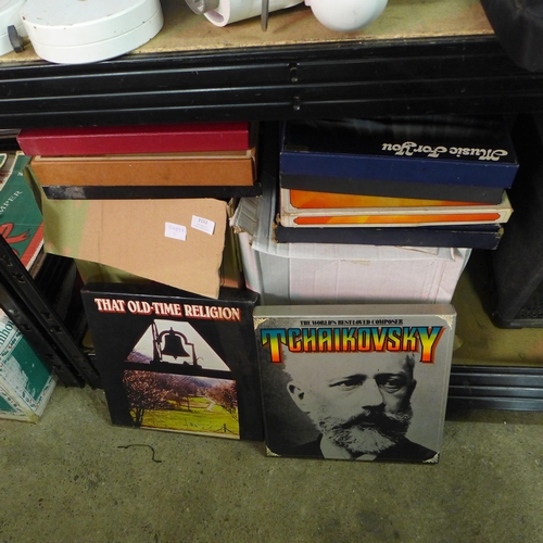 2152 - Two boxes of LPs - pop, classical, comedy and a quantity of box sets