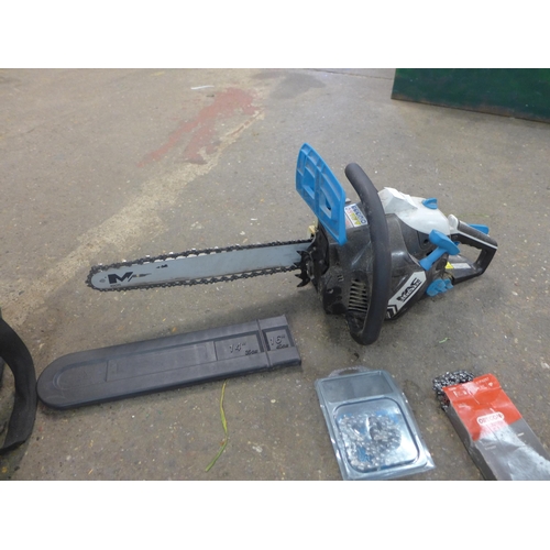 2229 - A Macallister MCSWP 40 petrol chainsaw in soft case