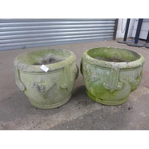 2262 - Two large stone planters