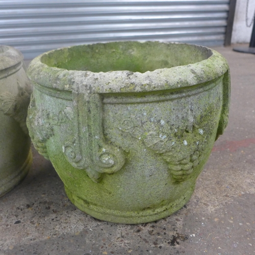 2262 - Two large stone planters