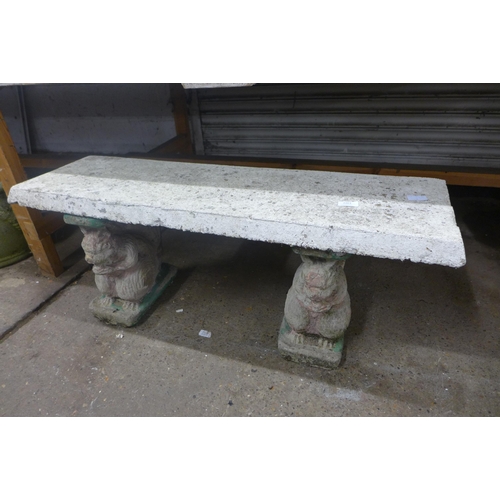 2263 - A stone garden bench