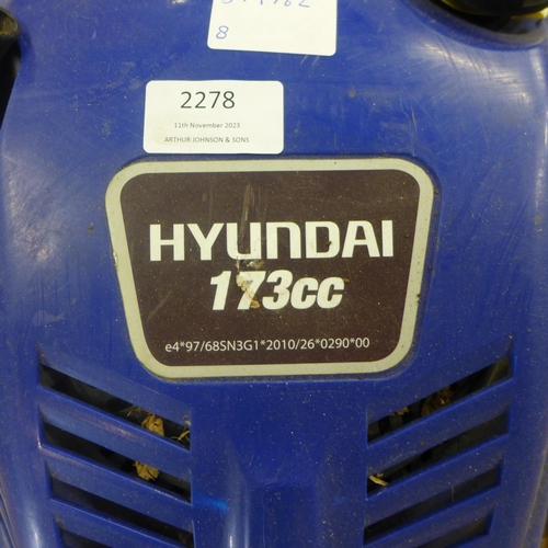 2278 - A Hyundai 173cc self driving petrol driven lawn mower