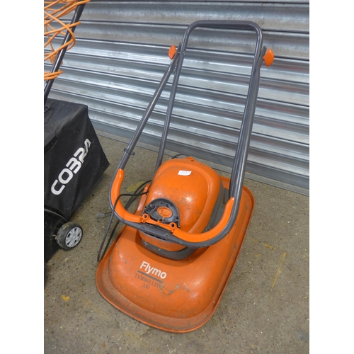 2279 - A Cobra electric scarifier and a Flymo Turbo Lite 330 electric lawn mower