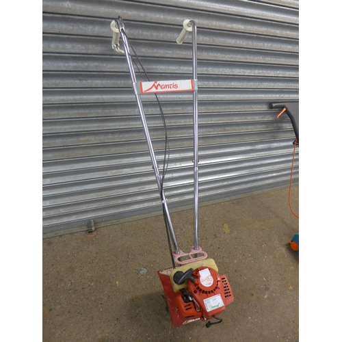 2280 - A Black & Decker LR400 electric lawn raker and a petrol driven Mantis rotavator