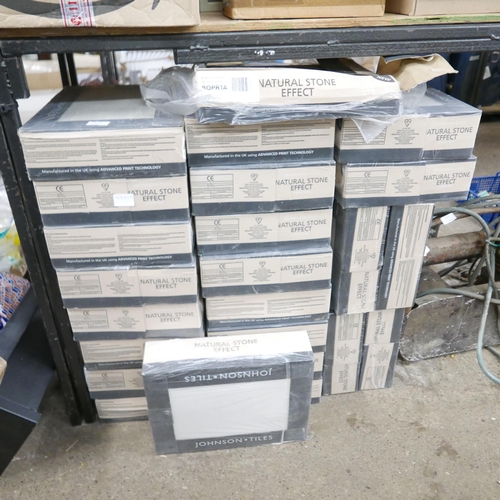 2328 - 22 Boxes and some loose Johnson Tiles, natural stone effect ceramic tiles, each box contains 10 tile... 