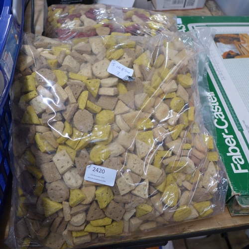 2420 - Two large bags of dog biscuits