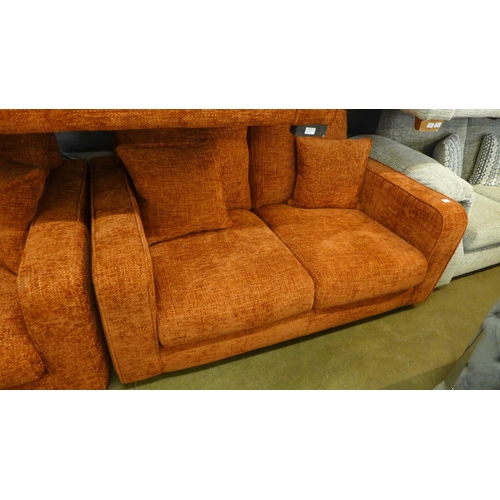 1344 - A Shada Hopsack copper three seater sofa and pair of two seater sofas RRP £2498