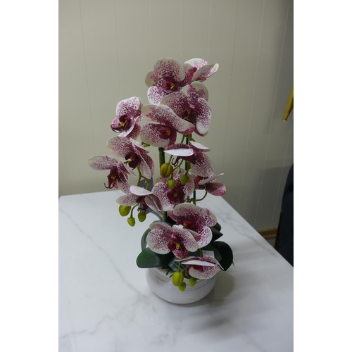 1370 - A triple artificial Orchid arrangement, H 50cms (52263817)   #