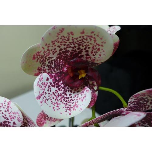1370 - A triple artificial Orchid arrangement, H 50cms (52263817)   #