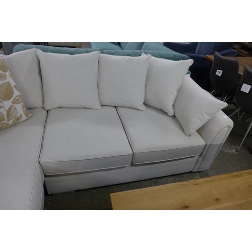 1438 - An oatmeal upholstered LHF corner sofa/chaise