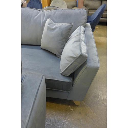 1461 - A Barker and Stonehouse 'Rene' slate velvet upholstered three seater and two seater sofa RRP £2298