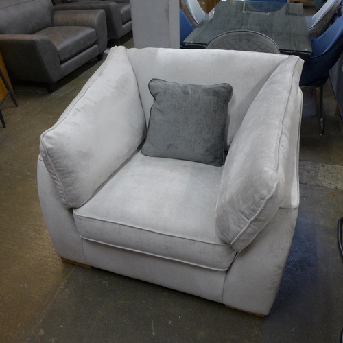 1488 - A Barker and Stonehouse aluminium velvet upholstered armchair RRP £1129