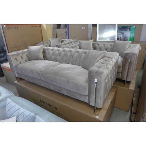 1508 - A Fenzi brushed gold three seater, two seater and armchair * this lot is subject to VAT