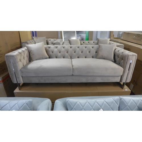 1508 - A Fenzi brushed gold three seater, two seater and armchair * this lot is subject to VAT