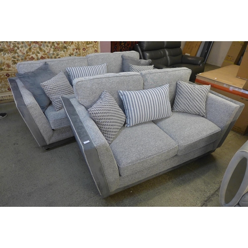 1510 - A Kano grey upholstered three seater and two seater sofas * this lot is subject to VAT