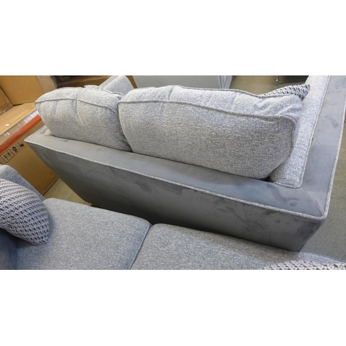 1510 - A Kano grey upholstered three seater and two seater sofas * this lot is subject to VAT