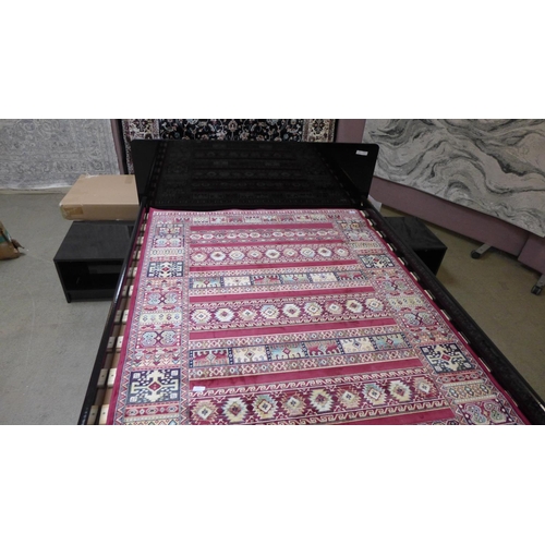 1521 - A black high gloss double bed frame with storage drawers - boxed * This lot is subject to VAT