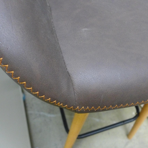 1626 - A brown leather effect bar stool