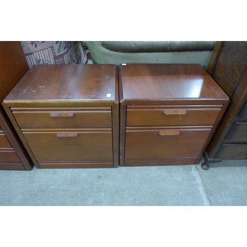 126 - Two Husta mahogany chests of drawers and a poair of bedside chests