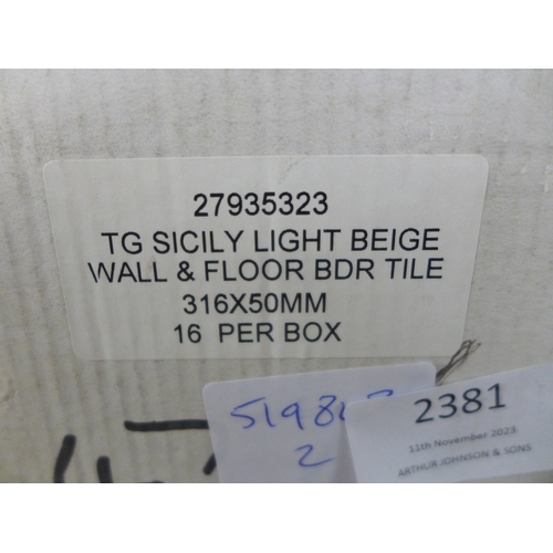 2381 - TG Sicily light beige wall and floor BDR tiles, 316 x 50mm (16 in a box)