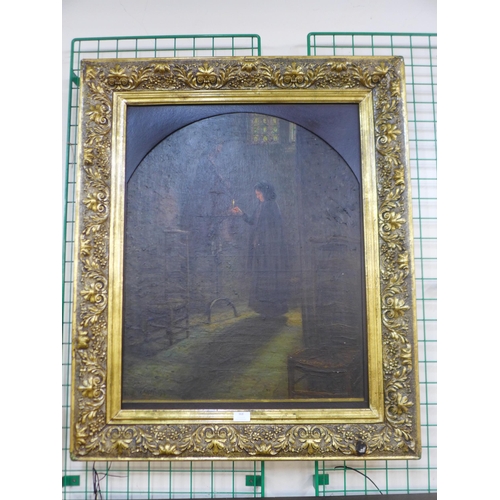 368 - * Cassel (late 19th/early 20th Century French), interior church scene, oil on canvas, framed