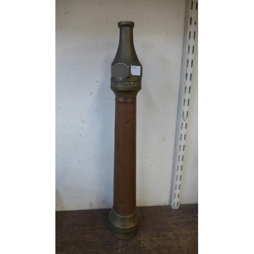 392 - A Victorian brass and copper fire hose nozzle