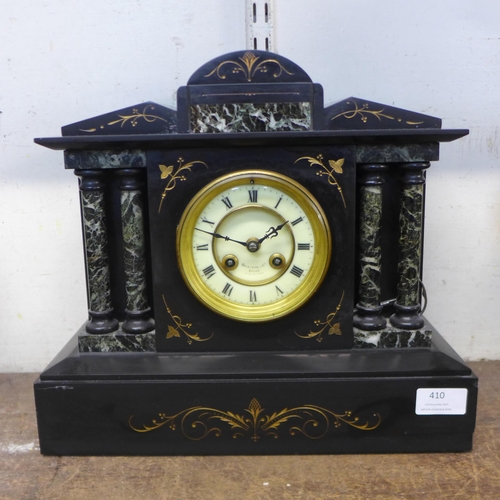 410 - A 19th Century French Belge noir mantel clock