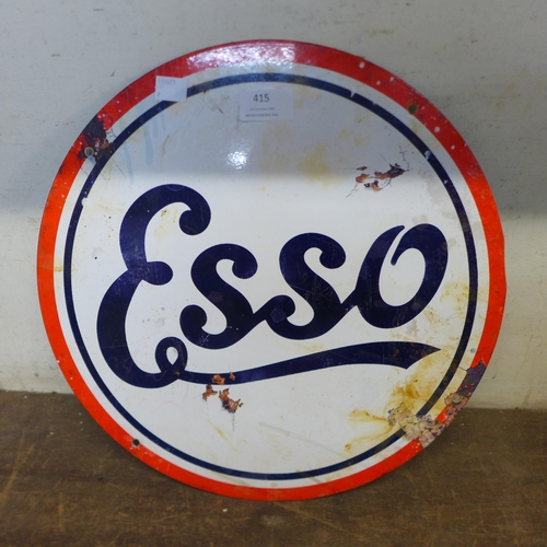 415 - An enamelled metal Esso advertising sign