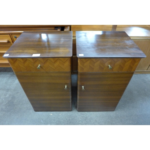 94 - A pair of Uniflex tola wood bedside cupboards