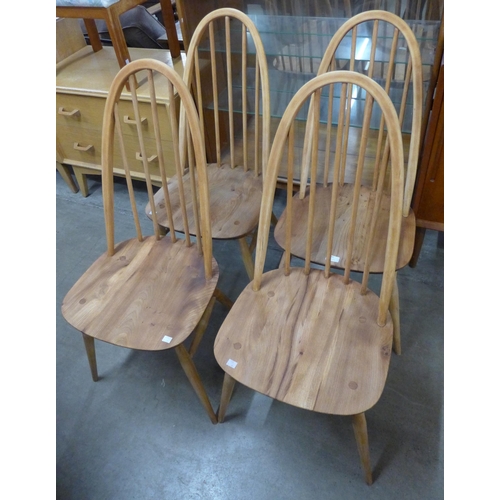 99 - A set of four Ercol elm and beech Quaker chairs