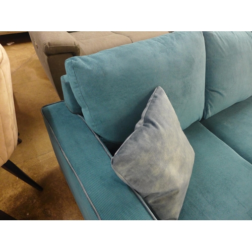 1444 - A Kingfisher corduroy upholstered RHF corner sofa/chaise