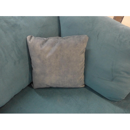 1444 - A Kingfisher corduroy upholstered RHF corner sofa/chaise