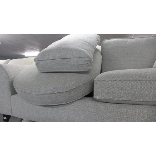 1551 - A light grey textured weave corner sofa/chaise (missing chaise stool) *Subject to VAT