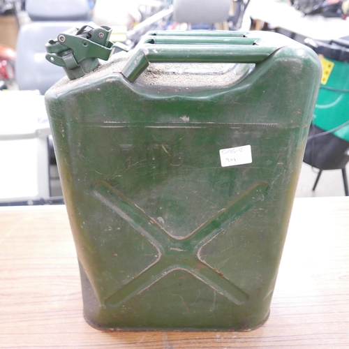 2375 - A green metal jerry can