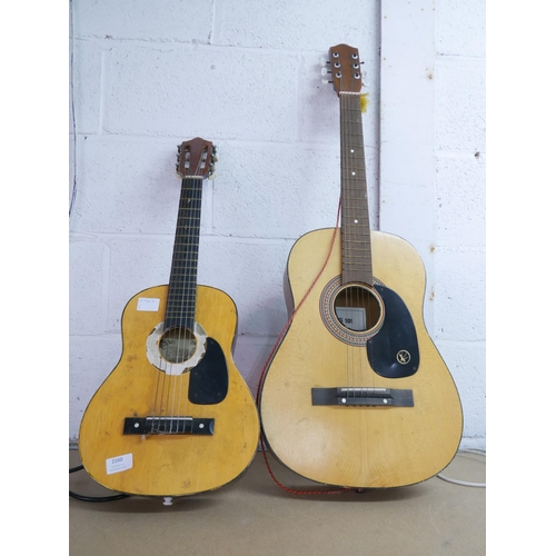 2160 - A Kay G101 acoustic guitar and a children's Play and Learn MG-102 acoustic guitar