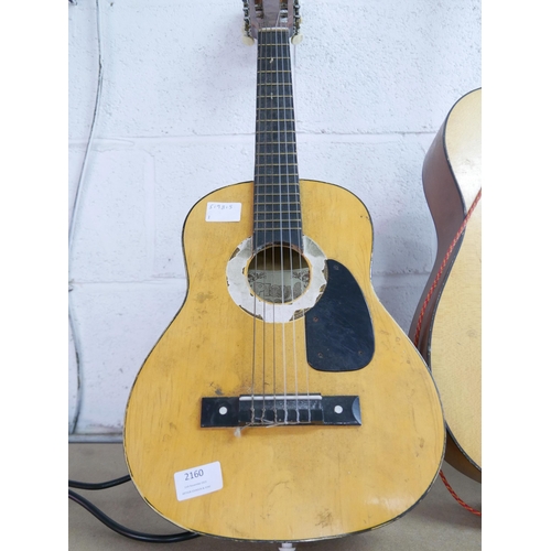 2160 - A Kay G101 acoustic guitar and a children's Play and Learn MG-102 acoustic guitar