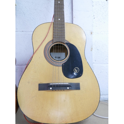 2160 - A Kay G101 acoustic guitar and a children's Play and Learn MG-102 acoustic guitar