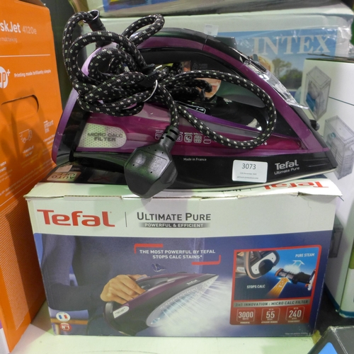 3073 - Tefal Ultimate Pure Steam Iron - Model No. Fv9830G0 (308-195) * This lot is subject to VAT