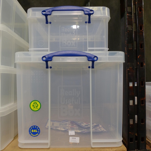 3354 - Two Really Useful Storage Boxes - (84 & 21L)