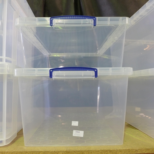 3364 - Two plastic storage boxes