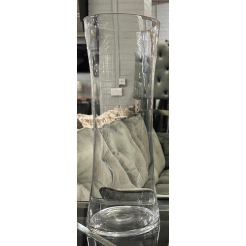 1349 - A pair of tall clear glass vases
