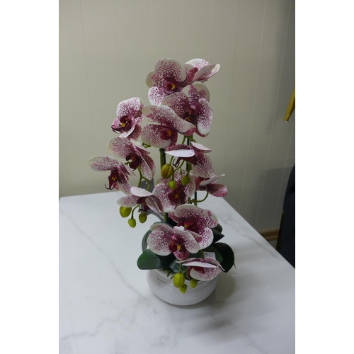 1348 - A triple artificial Orchid arrangement, H 50cms (52263817)   #