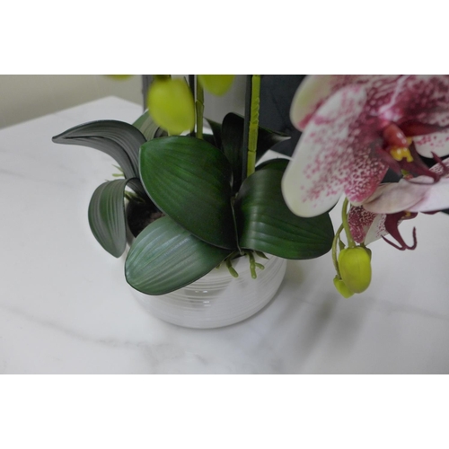 1348 - A triple artificial Orchid arrangement, H 50cms (52263817)   #