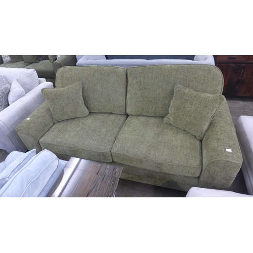 1365 - A Morello moss green textured weave upholstered three seater sofa, RRP £1,099