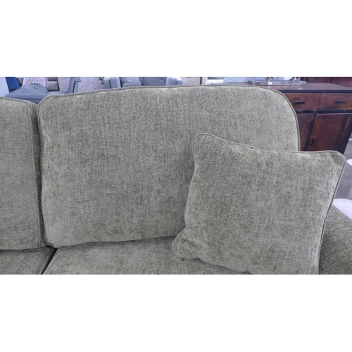 1365 - A Morello moss green textured weave upholstered three seater sofa, RRP £1,099