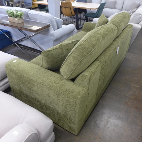 1365 - A Morello moss green textured weave upholstered three seater sofa, RRP £1,099