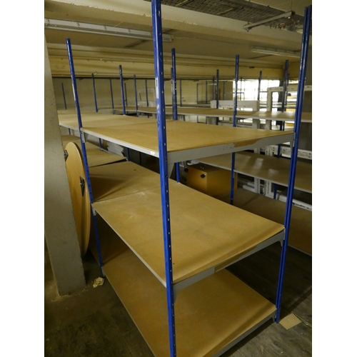 1 - Forty-nine bays of three tier industrial commercial shelving suitable for light to medium weight ite... 