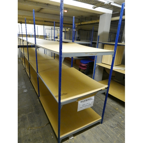 1 - Forty-nine bays of three tier industrial commercial shelving suitable for light to medium weight ite... 